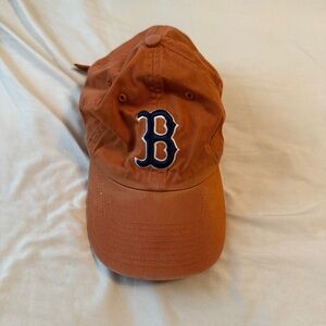 Orange Baseball Cap with Embroidered B